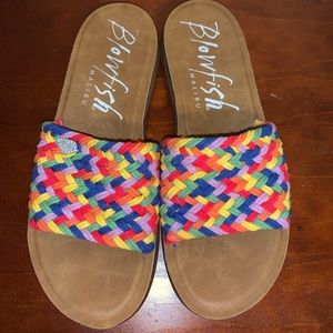 Colorful Blowfish sandal slides